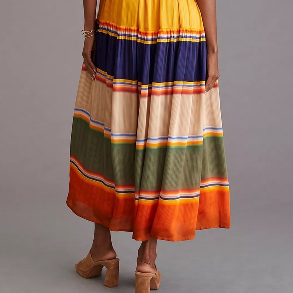 Anthropologie Tanvi Kedia V-Neck Colorblock Midi Dress - Picture 11 of 16